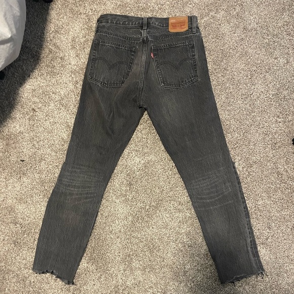 Gray Ripped Straight Leg Levis - Picture 3 of 3